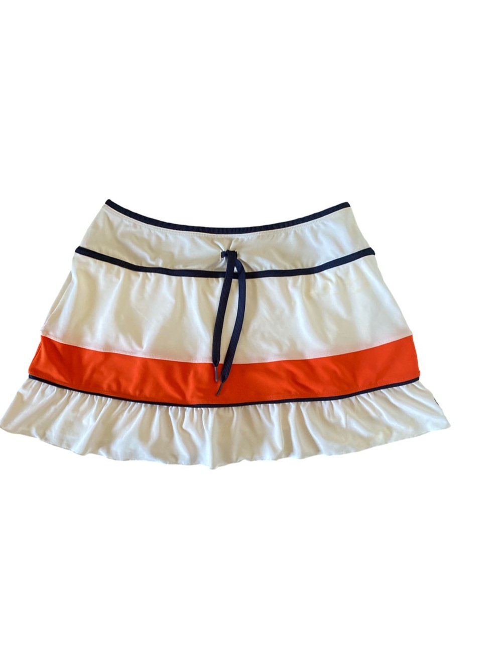 Reebok White Skort with Orange Band and Navy Trim